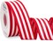 Patriotic Ribbon Wired Red and White Stripe Red White Blue Ribbon for Wreaths,Crafts,Big Bows,Gift Wrapping, 4th of July